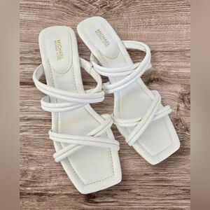 MICHAEL Michael Kors Strappy White Square Toe Sandals NWT💕